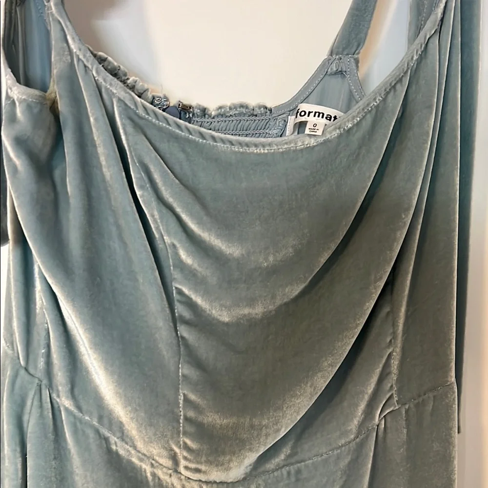 Reformation Velvet Elegant Blue Dress - Picture 4 of 7